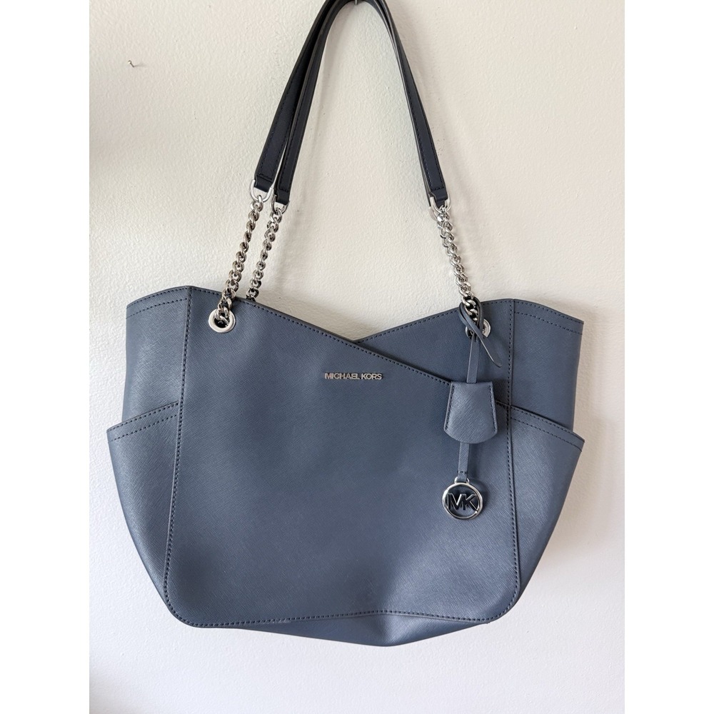 Michael Kors Jet Set Large Saffiano Leather Shoulder Bag‎ Blue